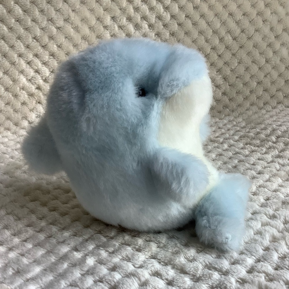 Aurora Baby Blue White Plush Small Dolphin Stuffed Animal Toy